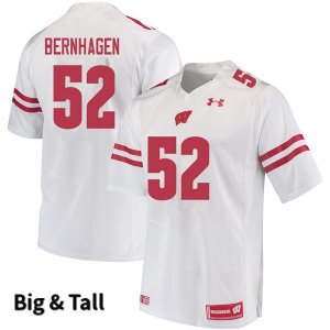Men's Wisconsin Badgers NCAA #52 Josh Bernhagen White Authentic Under Armour Big & Tall Stitched College Football Jersey DI31P13UX